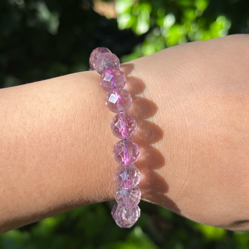 9mm facated amethyst‎ bracelet